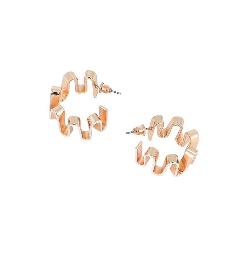 Women's The Enamel-Coil Hoop Earrings - Chalk White & Rose Gold