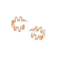 Women's The Enamel-Coil Hoop Earrings - Chalk White & Rose Gold