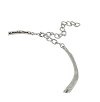 Women's The Hammered-Horn Collar Necklace - Chrome Silver