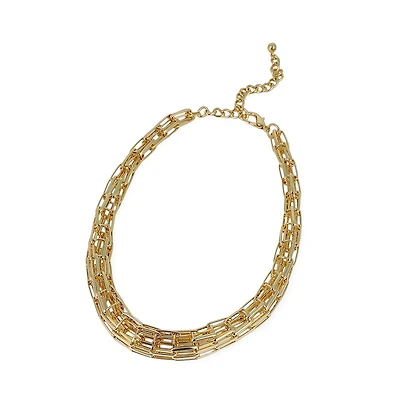 Women's The Braid Pin-Link Chain Necklace - California Gold
