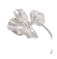 Women's The Withering-Petal Cuff Earrings - Metallic Silver