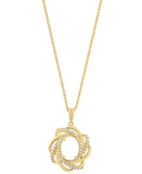 Effy Collection Diamond (1/5 ct. t.w.) & Opal (1-1/10 ct. t.w.) Pendant Necklace in 14k Yellow Gold