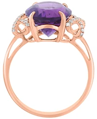 Effy Collection Diamond (1/8 ct. t.w.) & Amethyst (4-5/8 ct. t.w.) Ring in 14k Rose Gold