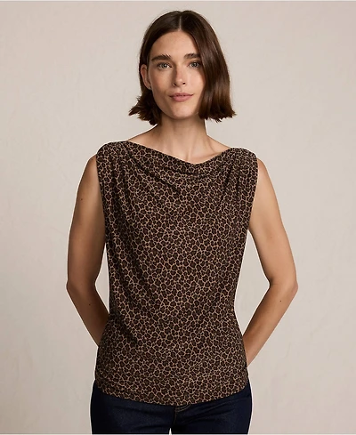 Lands' End Women's Sleeveless Silky Knit Drape Front Top