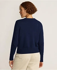 Lands' End Women's Drifter Modern Jacquard Crew Neck Sweater