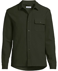 Lands' End Men's Long Sleeve Knit Workwear Waffle Shirt