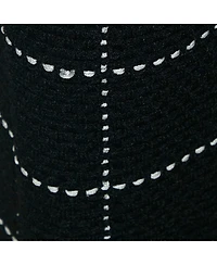 Pre-Owned Balmain Women's Black Patterned Knit Chain Strap Detail Jumpsuit