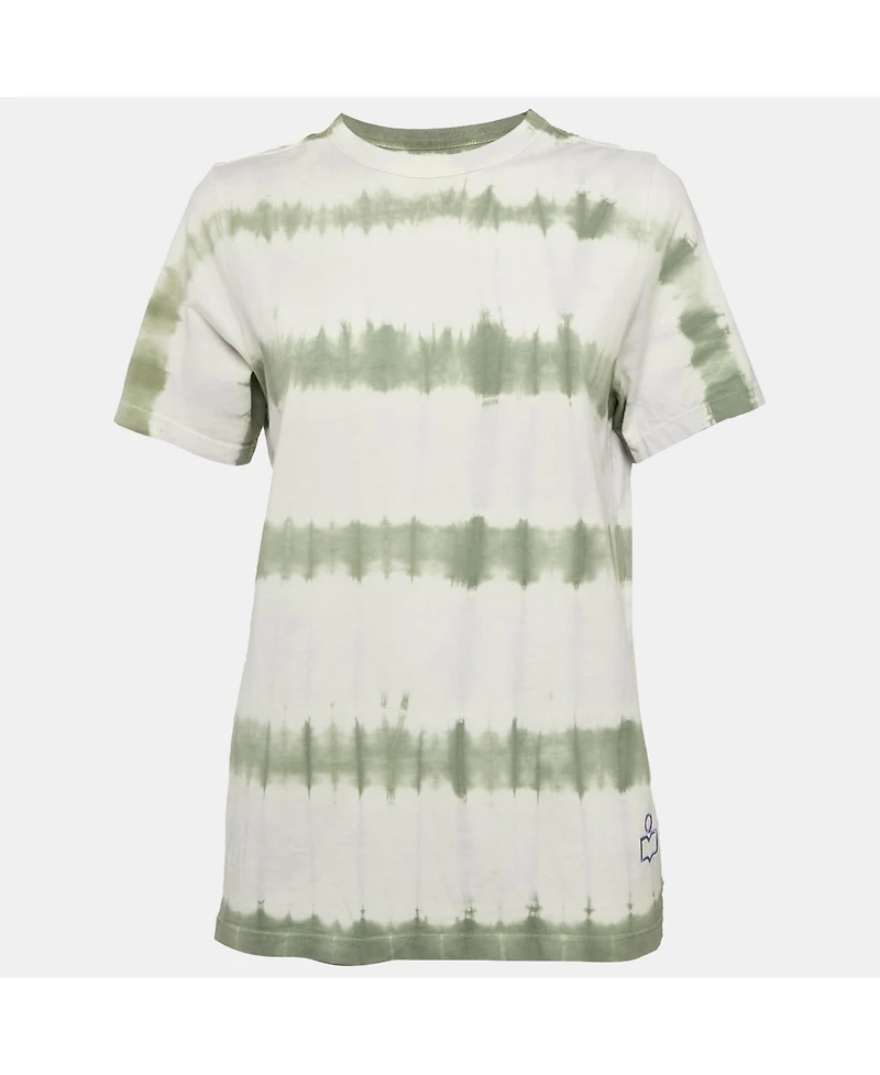 Pre-Owned Isabel Marant Women's Etoile White/green Tie-Dye Cotton Dena T-Shirt
