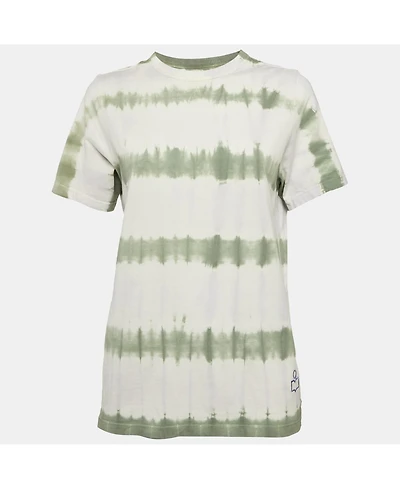 Pre-Owned Isabel Marant Women's Etoile White/green Tie-Dye Cotton Dena T-Shirt