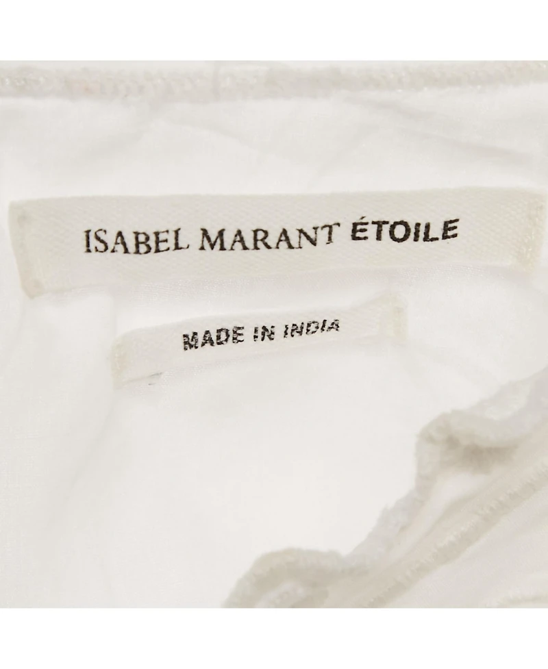 Pre-Owned Isabel Marant Women's eacutetoile White Broderie Anglaise Cotton Ruffled Blouse