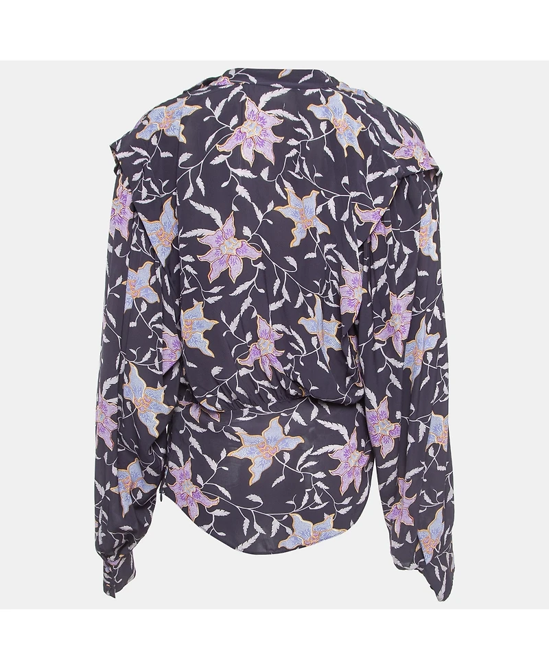 Pre-Owned Isabel Marant Women's Etoile Floral Print Crepe Oxel Blouse