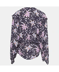 Pre-Owned Isabel Marant Women's Etoile Floral Print Crepe Oxel Blouse