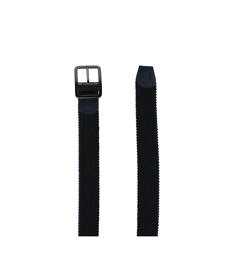 Trafalgar Big & Tall Arturo Black and Blue Striped Reversible Braided Casual Golf Belt