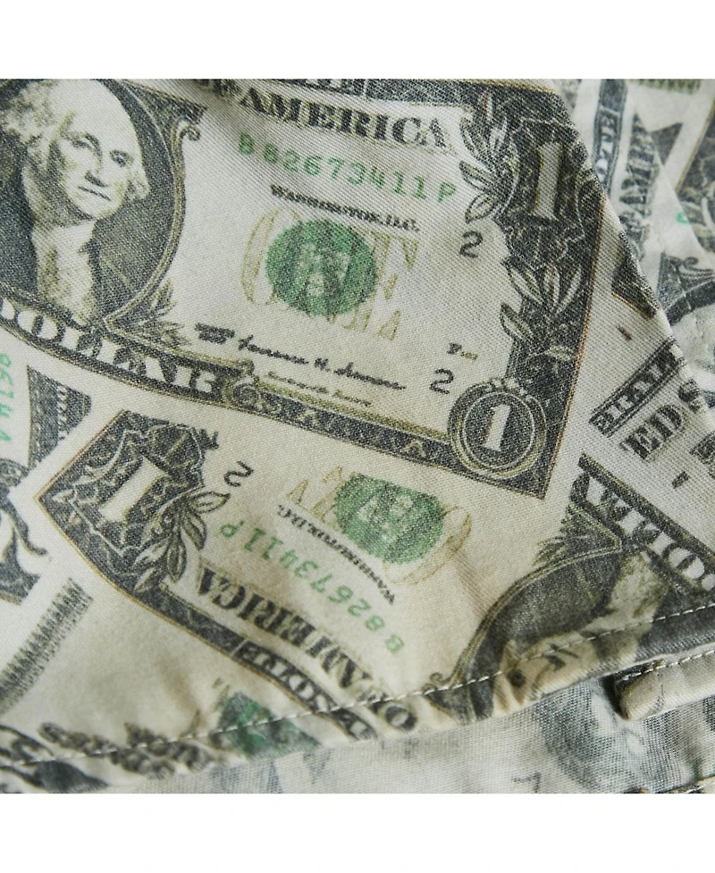 Pre-Owned Balenciaga Women's Green Usd Print Cotton Blend Oversized Shirt