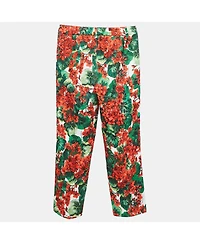 Pre-Owned Dolce & Gabbana Women's Multicolor Floral Print Jacquard Trousers