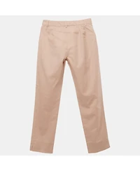 Pre-Owned Dolce & Gabbana Women's Pink Gabardine Skinny Trousers