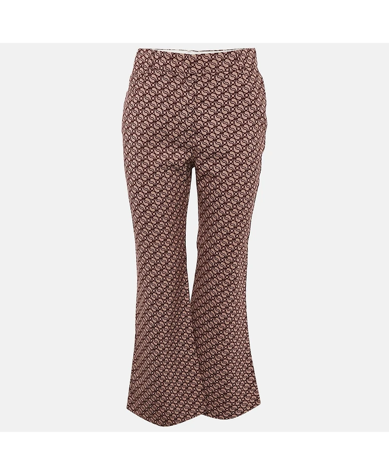 Pre-Owned Stella Mccartney Women's Pink/red Jacquard Wide Leg Pants