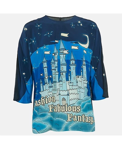 Pre-Owned Dolce & Gabbana Women's Printed Silk Top