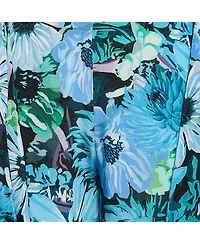 Pre-Owned Stella Mccartney Women's Blue Floral Print Silk Tie-Up Trousers