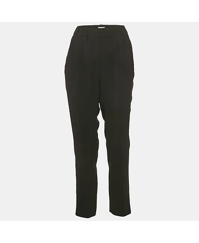 Pre-Owned Brunello Cucinelli Women's Black Crepe Trousers
