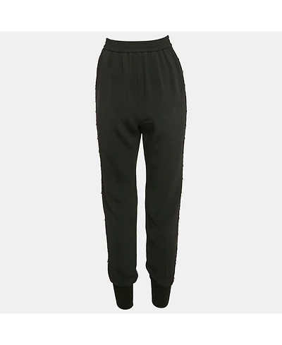 Pre-Owned Stella Mccartney Women's Black Crepe Lace Trimmed Trousers