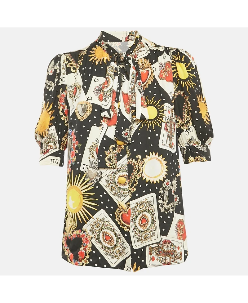 Pre-Owned Dolce & Gabbana Women's Printed Silk Blouse