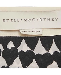 Pre-Owned Stella Mccartney Women's Monochrome Heart Print Silk Full Sleeves Blouse