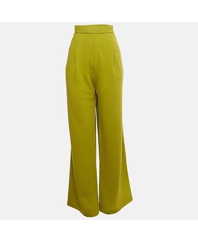 Pre-Owned Dries Van Noten Women's Cotton Knit Wide Leg Pants