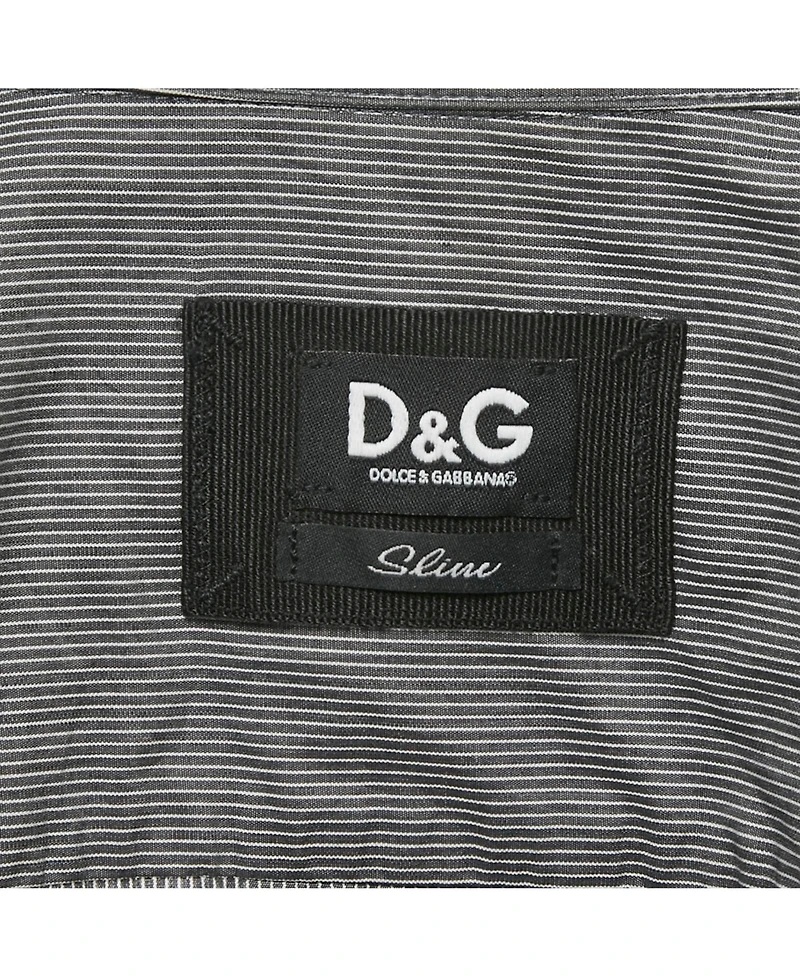 Pre-Owned Dolce & Gabbana Men's Grey Stripe Cotton Button Front Shirt