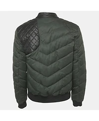 Pre-Owned Versace Men's Pre-Owned Versus Versace Green Synthetic Zip-Up Quilted Down Jacket