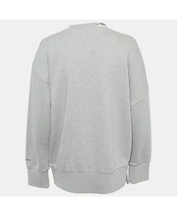 Pre-Owned Stella Mccartney Women's Black Studded Logo Cotton Knit Oversized Sweatshirt