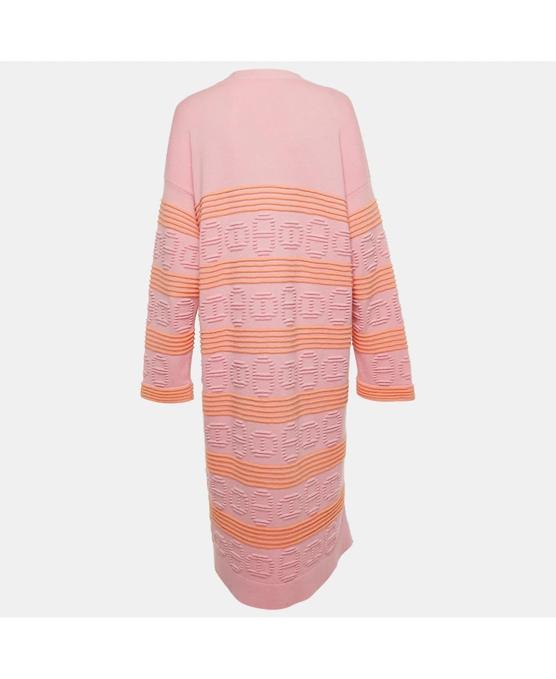 Pre-Owned Hermes Women's Pink & Orange Cashmere Knit Long Cardigan