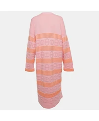 Pre-Owned Hermes Women's Pink & Orange Cashmere Knit Long Cardigan