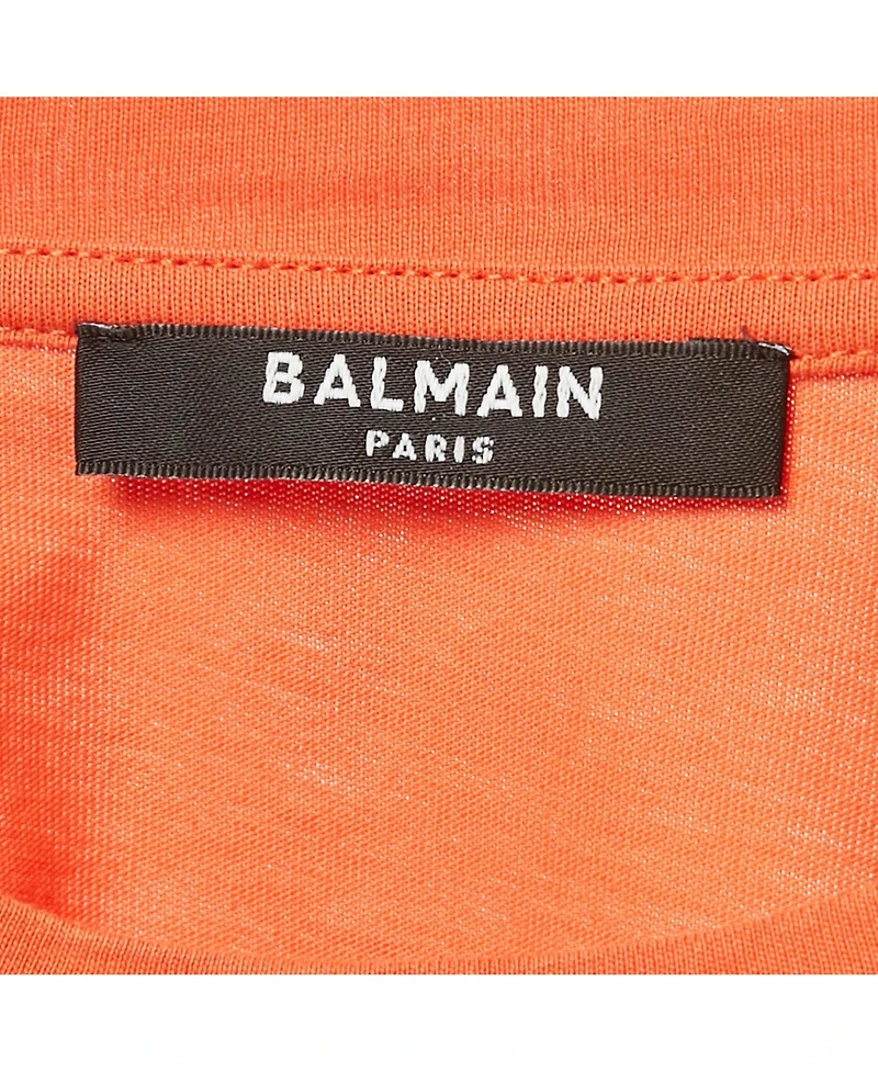Pre-Owned Balmain Women's Logo Printed Cotton Knit Crop Top