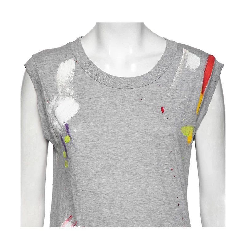 Pre-Owned Dolce & Gabbana Women's Grey Limited Edition Hand Painted Top