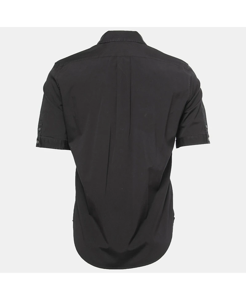 Pre-Owned Alexander Mcqueen Men's Black Cotton Half Sleeve Shirt