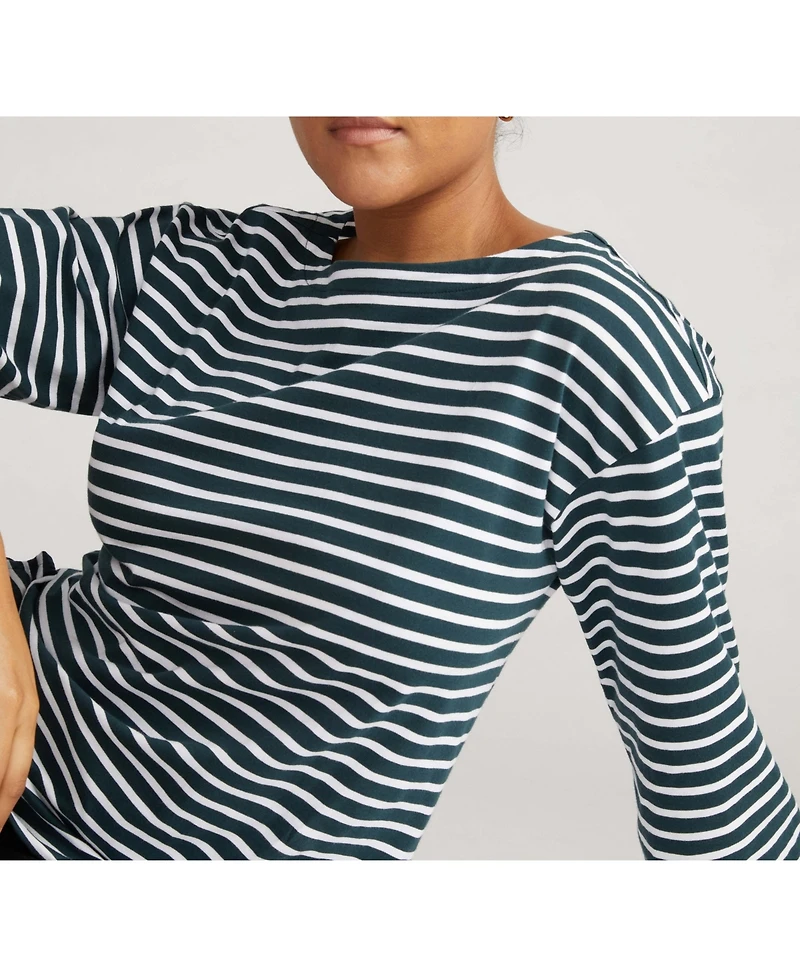 Universal Standard Plus Montauk Breton Stripe Bell Sleeve Top