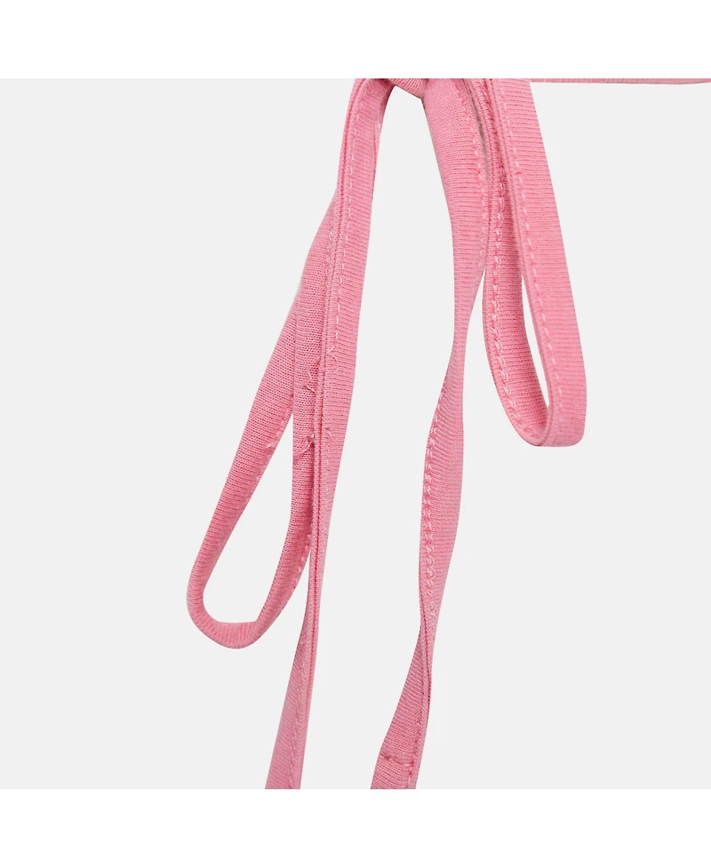 Pre-Owned Jacquemus Women's Pink Cotton Knit Underwired Lace-Up Baci Crop Top