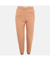 Pre-Owned Chloe Women's Light Brown Crepe Zip Detail Trackpants