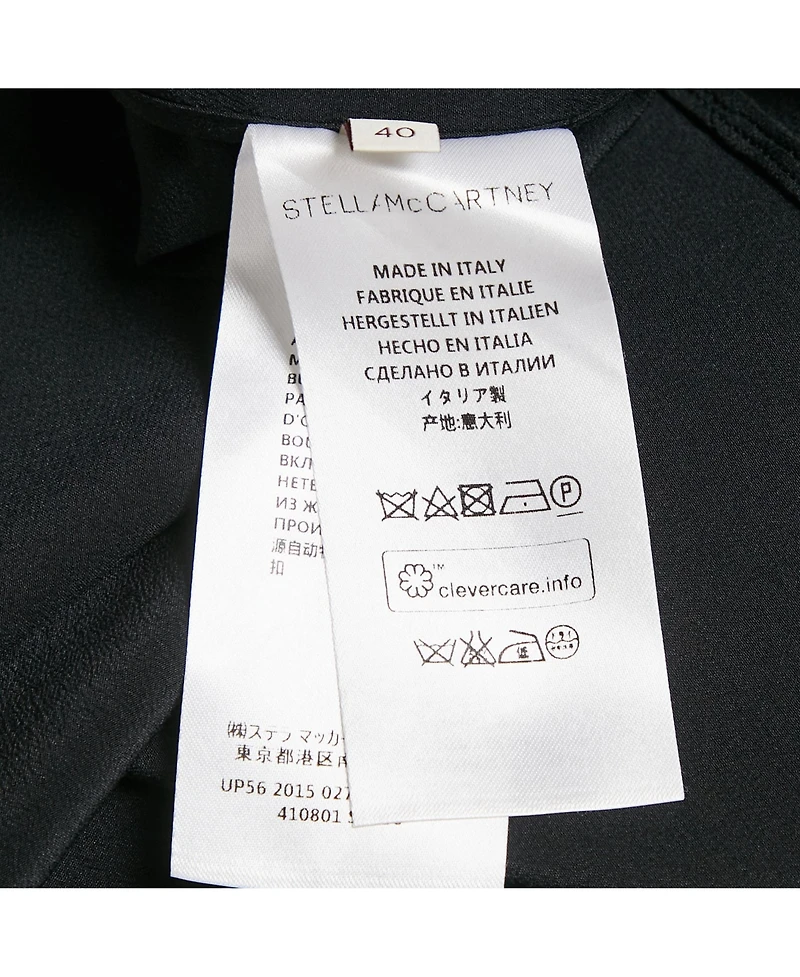 Pre-Owned Stella Mccartney Women's Black Floral Embroidered Silk Long Sleeve Shirt