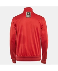 Pre-Owned Dolce & Gabbana Men's Red Jersey Logo Applique Zip-Up Jacket