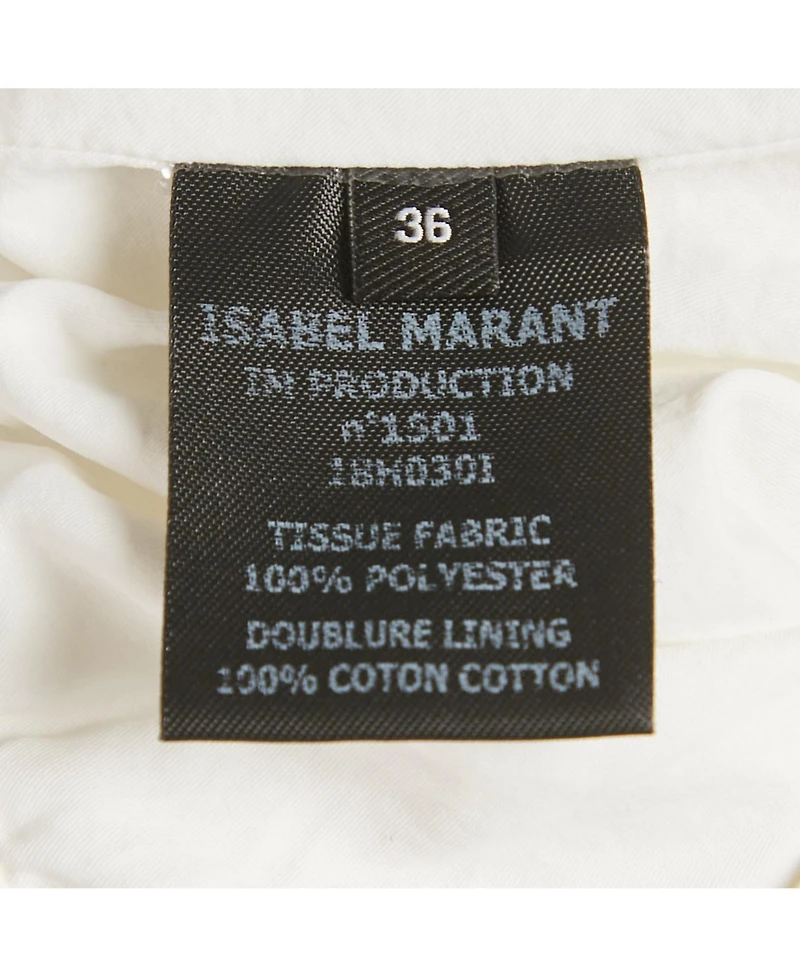 Pre-Owned Isabel Marant Women's White Crepe Ruched & Ruffle Mini Skirt