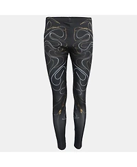 Pre-Owned Alexander Mcqueen Women's Black Zipper Print Jersey Leggings