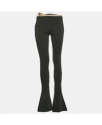 Pre-Owned Balmain Women's Black Jersey Wide-Leg Pants