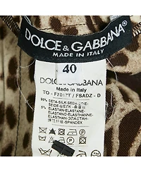 Pre-Owned Dolce & Gabbana Women's Brown Leopard Print Silk Blouse