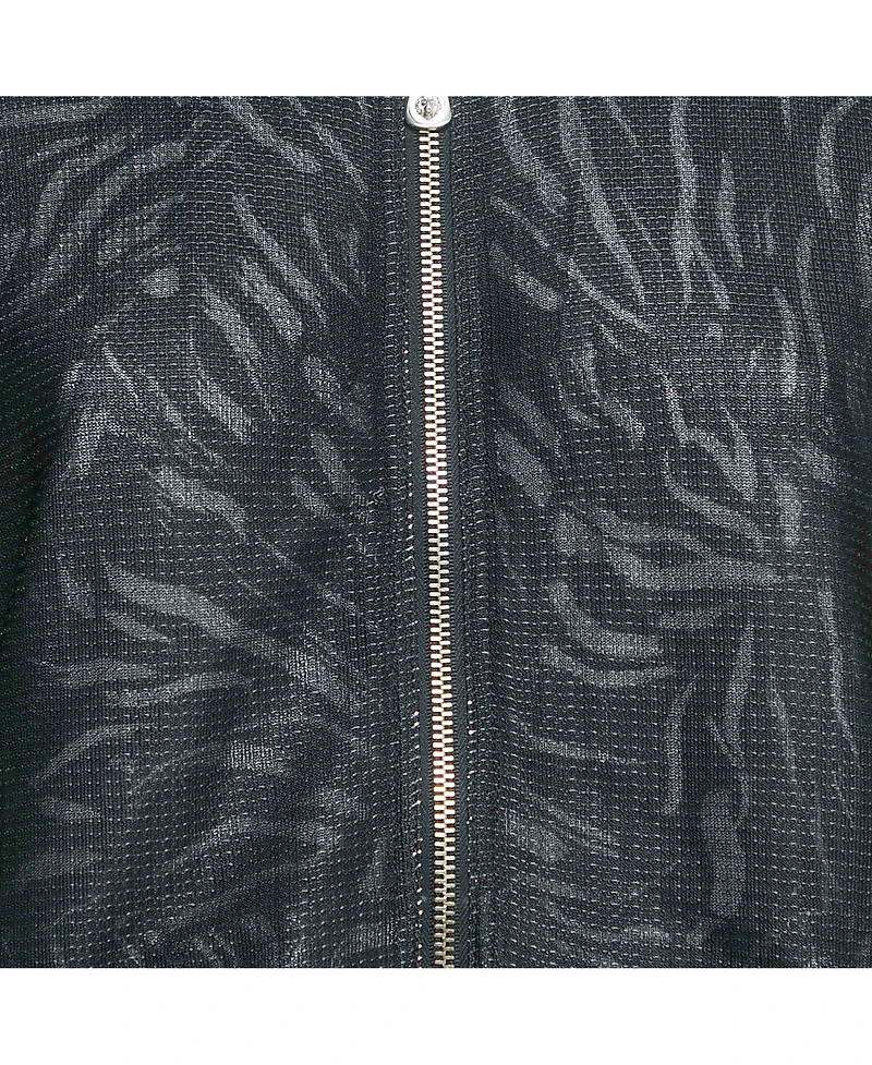 Pre-Owned Versace Men's Black Mesh Zip-Up Jacket