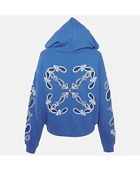 Pre-Owned Off-White Women's Blue Bandana Art Cotton Hoodie