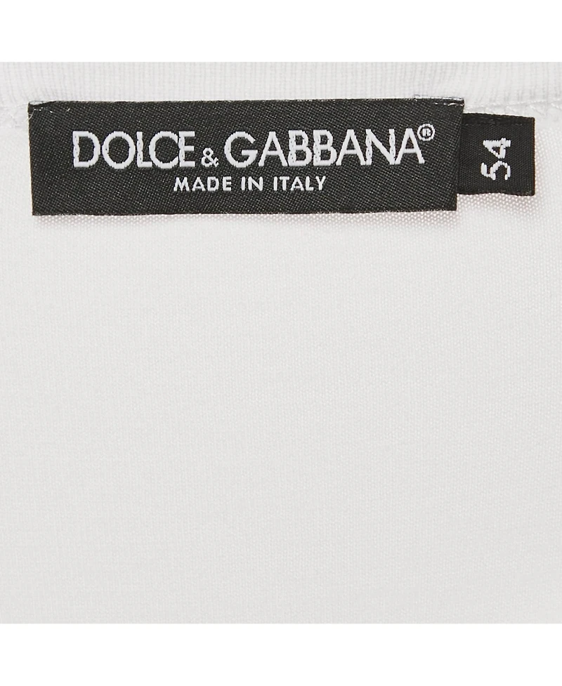 Pre-Owned Dolce & Gabbana Men's White Cotton Jersey Crewneck T-Shirt