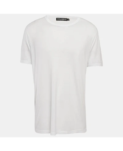 Pre-Owned Dolce & Gabbana Men's White Jersey Crewneck T-Shirt