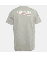 Pre-Owned Balenciaga Men's Grey Political Campaign Print Jersey T-Shirt
